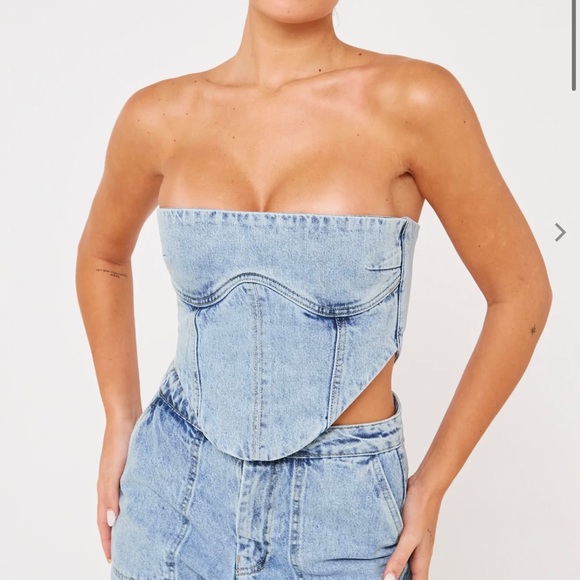 luxe to kill Tops - Luxe To Kill Blue Denim Corset